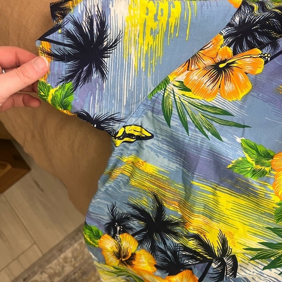Tropical Blue Hawaiian cotton slim fit Men's Shirt size M - Picture 4 of 6